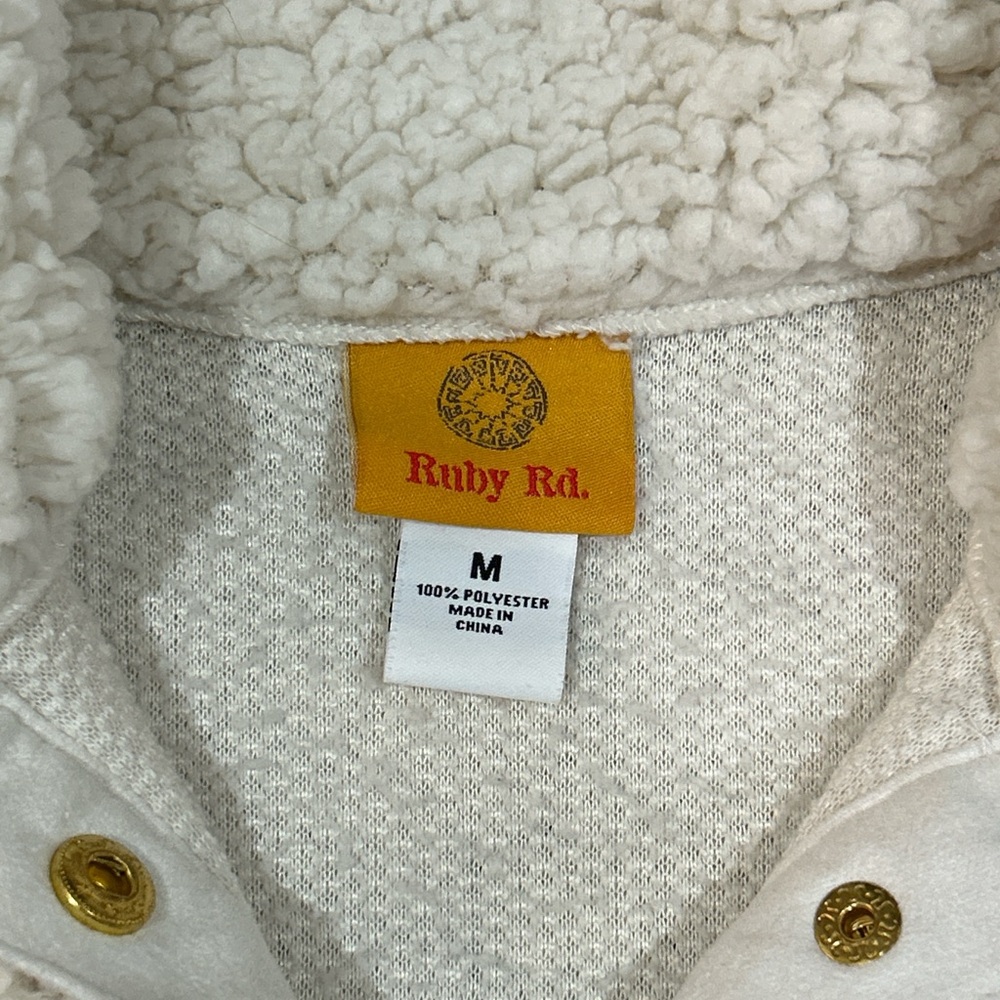 Ruby Rd. Cream Sherpa Jacket - Picture 3 of 3